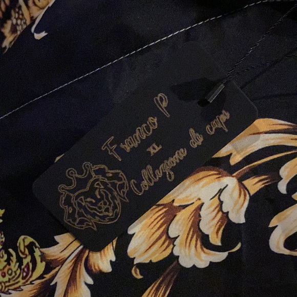 Franco P Collezione di capi Versace style vintage silky button down new size xl - Picture 5 of 5